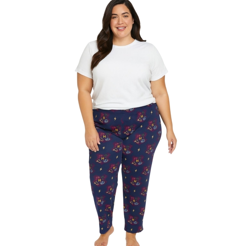 𝅺wizarding World Harry Potter Blue Hogwarts Lounge Sleep Pants Size XL 16-18